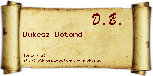 Dukesz Botond névjegykártya